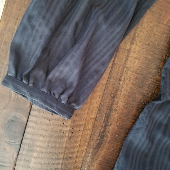 BB Dakota Ruffle Mini Dress Small Navy Blue Prairie Style Pleated - Picture 5 of 8